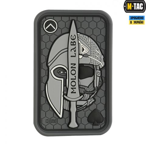 M-Tac нашивка Molon Labe Ace 3D ПВХ серая