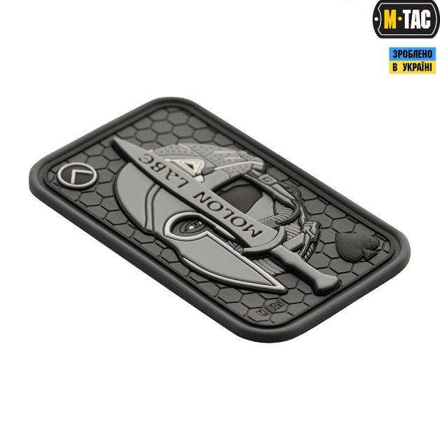 M-Tac нашивка Molon Labe Ace 3D ПВХ серая