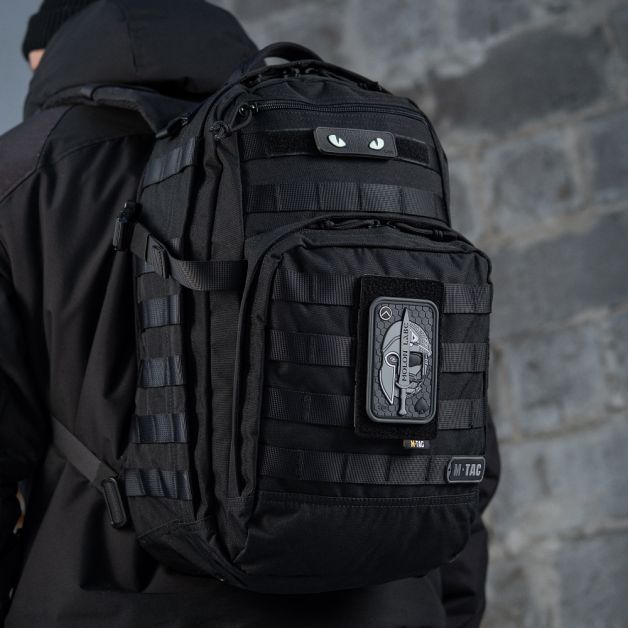M-Tac нашивка Molon Labe Ace 3D ПВХ серая