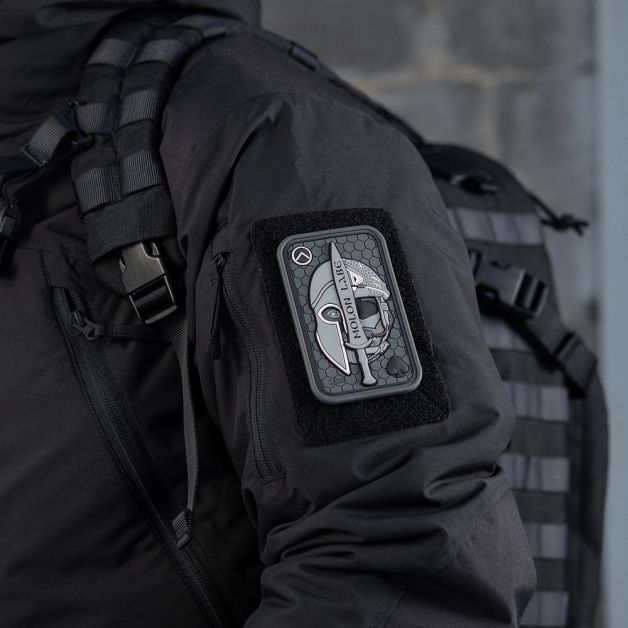 M-Tac нашивка Molon Labe Ace 3D ПВХ серая