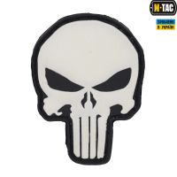 M-Tac нашивка Punisher ПВХ черно-белая