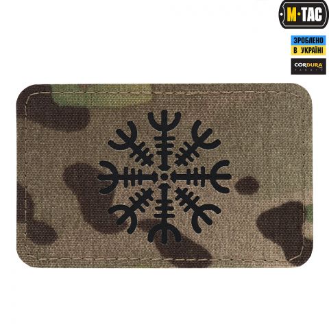 M-Tac нашивка Шлем Ужаса горизонтальная Laser Cut Black/Multicam