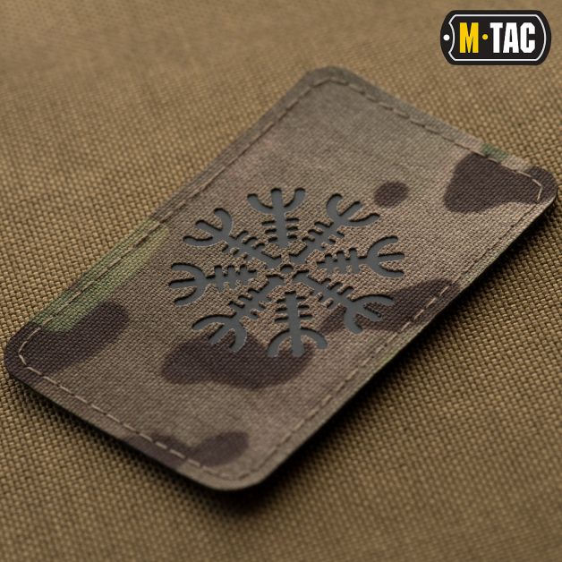 M-Tac нашивка шолом Жаху горизонтальна Laser Cut Multicam/Black