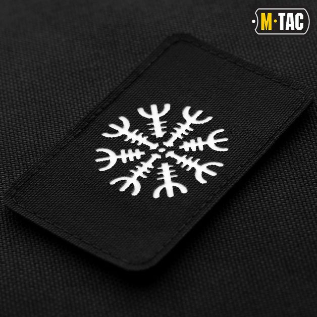 M-Tac нашивка Шлем Ужаса горизонтальная Laser Cut светонакопитель/Black