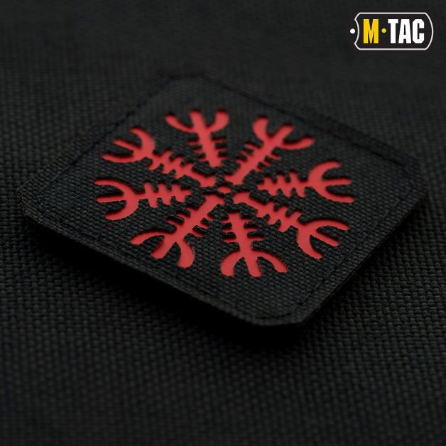 M-Tac нашивка шолом Жаху Laser Cut Black/Red