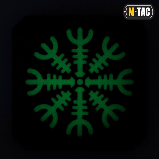 M-Tac нашивка шолом Жаху Laser Cut Black/світлонакопичувач