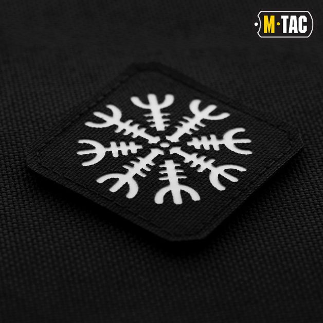 M-Tac нашивка шолом Жаху Laser Cut Black/світлонакопичувач