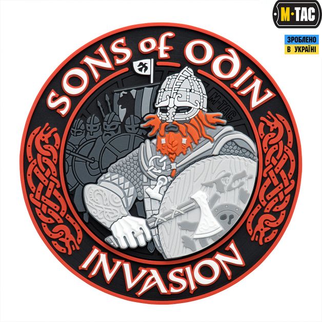 M-Tac нашивка Sons of Odin 3D ПВХ черный/красный