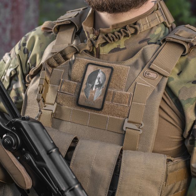 M-Tac нашивка Spartan Helmet Coyote/Black