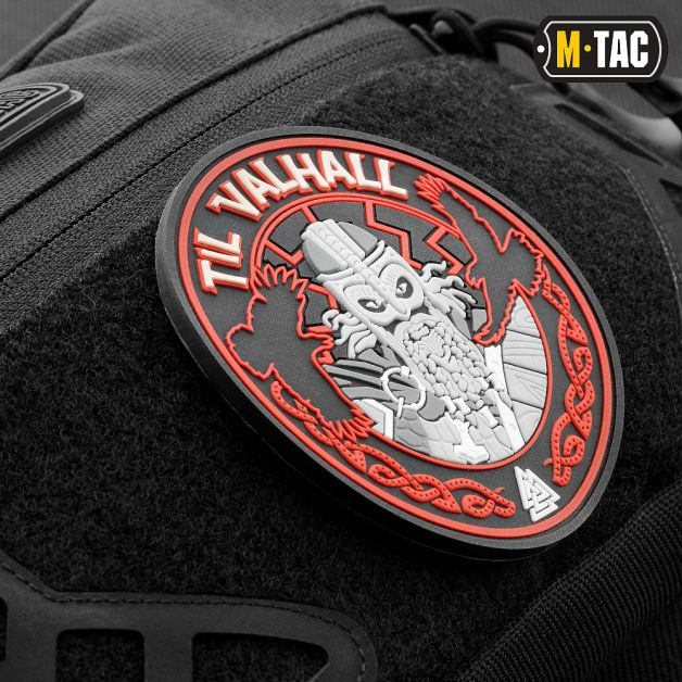 M-Tac нашивка Til Valhall ПВХ красно-черная