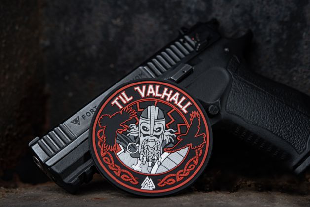 M-Tac нашивка Til Valhall ПВХ красно-черная