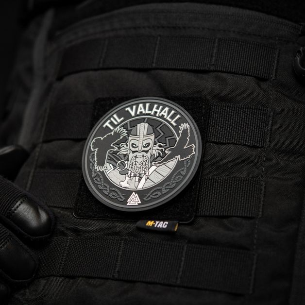 M-Tac нашивка Til Valhall ПВХ сіро-чорна