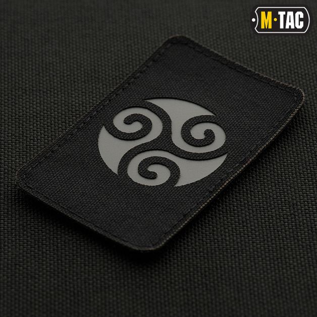 M-Tac нашивка Трискелион Laser Cut Grey/Black