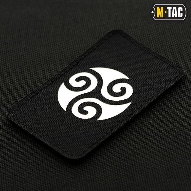 M-Tac нашивка Трискеліон Laser Cut Black/світлонакопичувач
