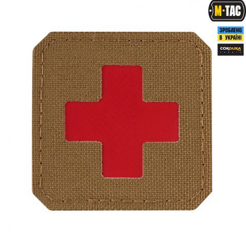 M-Tac нашивка Medic Cross Laser Cut Red/Coyote