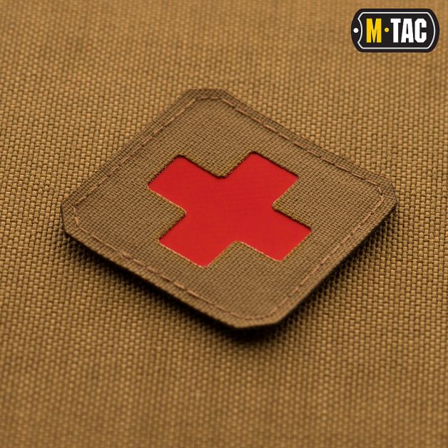 M-Tac нашивка Medic Cross Laser Cut Red/Coyote