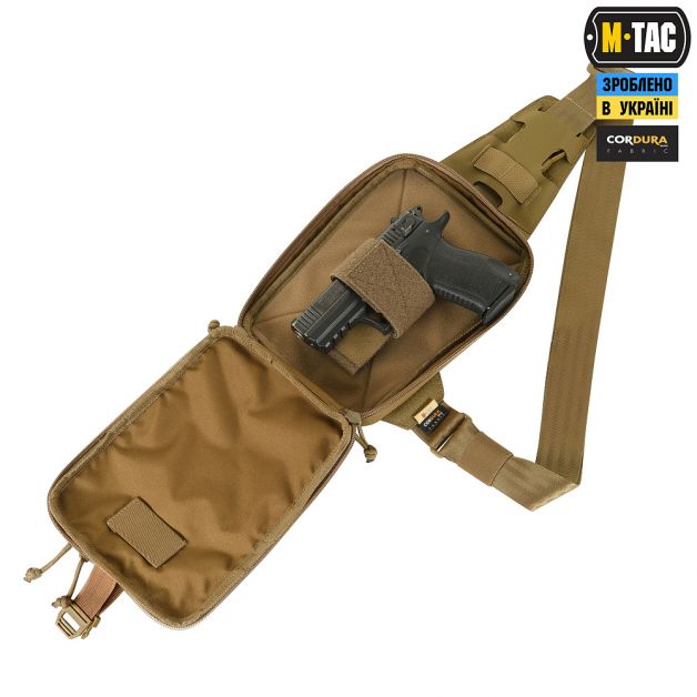 M-Tac сумка Sling Pistol Bag Elite Hex с липучкой Coyote