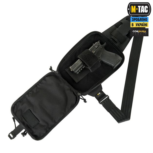 M-Tac сумка Sling Pistol Bag Elite Hex с липучкой Black