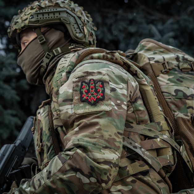 M-Tac нашивка Тризуб калина (вишивка) Black