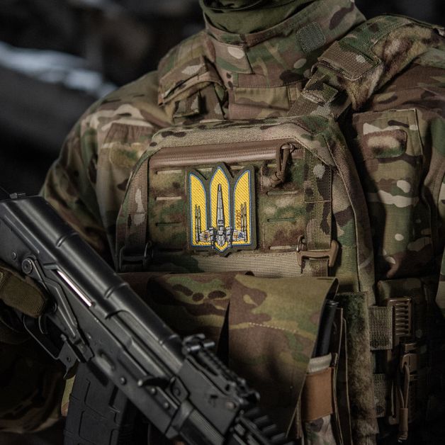 M-Tac нашивка Тризуб UA-Wing (вишивка) Ranger Green