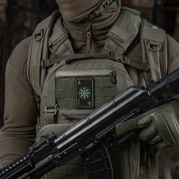 M-Tac нашивка карта Шлем Ужаса (вишивка) Black/Olive