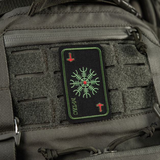 M-Tac нашивка карта Шлем Ужаса (вишивка) Black/Olive