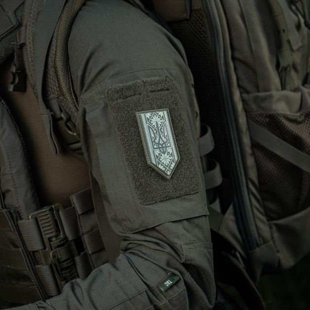 M-Tac нашивка Тризуб на вишиванці PVC Olive