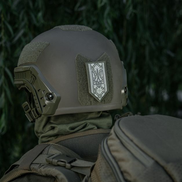 M-Tac нашивка Тризуб на вишиванці PVC Olive