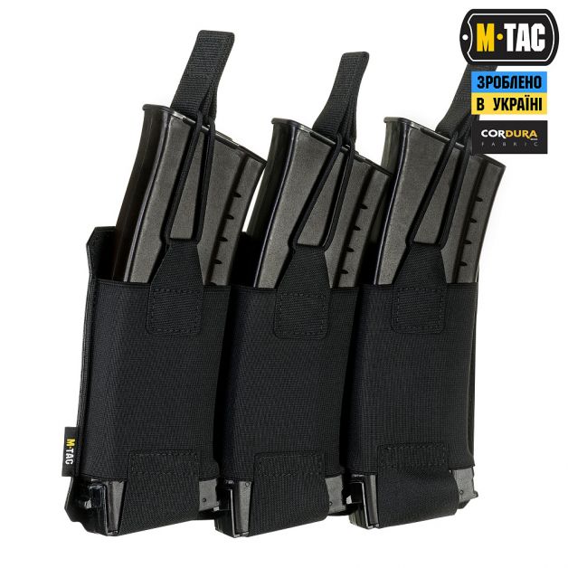 M-Tac подсумок эластичный на 3 магазина Elite Laser Cut Black