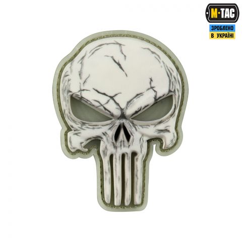 Нашивка Punisher білий GID