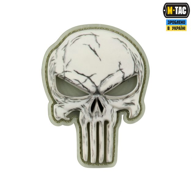 Нашивка Punisher білий GID