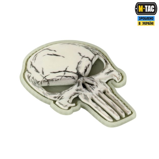 Нашивка Punisher білий GID