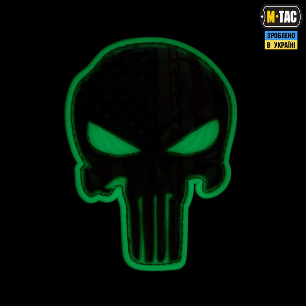 Нашивка Punisher білий GID