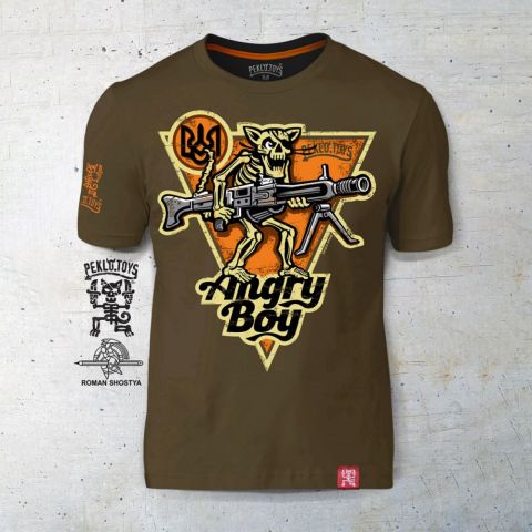 PEKLO.TOYS футболка Аngry boy Brown