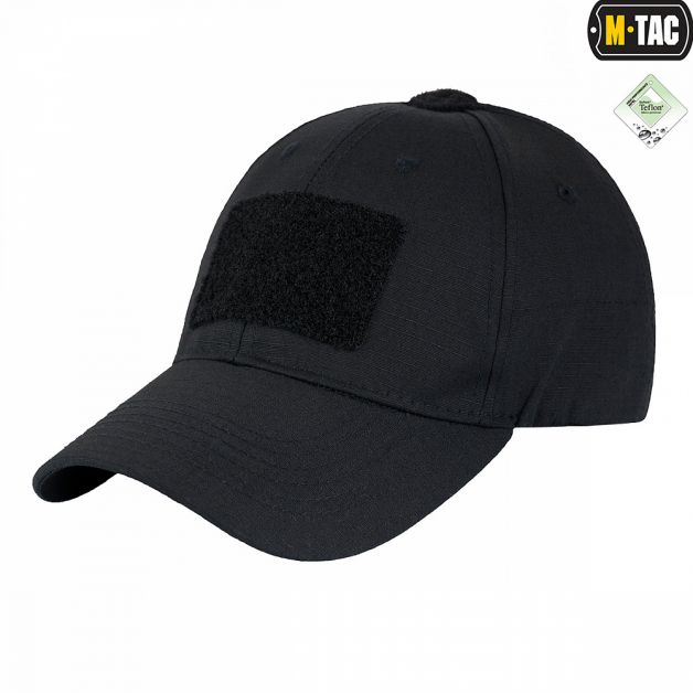 M-Tac бейсболка с липучкой Flex рип-стоп Black