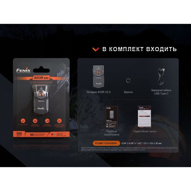 Fenix фонарь E03R брелок V2.0