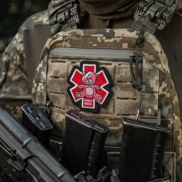 M-Tac нашивка Paramedic Медвідь (вишивка) Pink/Black