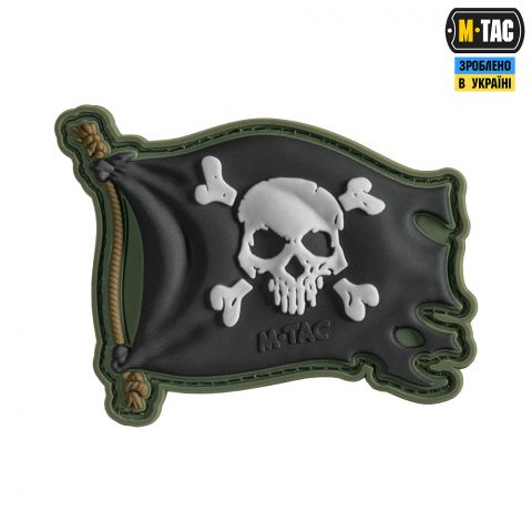 M-Tac нашивка Веселий Роджер PVC Olive/Black