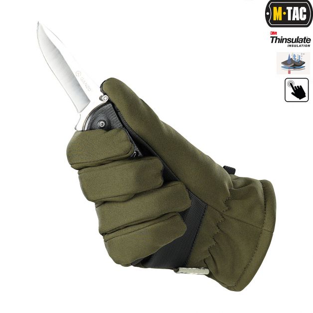M-Tac перчатки Soft Shell Thinsulate Olive