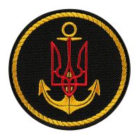 Шеврон Берегові війська ВМС тризуб червоний