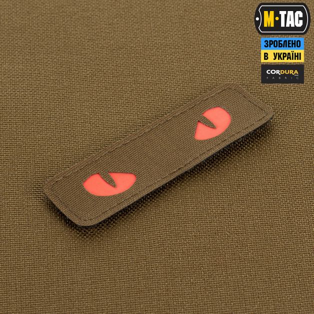 M-Tac нашивка Cat Eyes Laser Cut Coyote/Red/GID