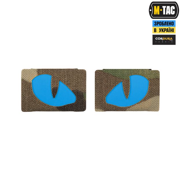 M-Tac нашивка Tiger Eyes Laser Cut (пара) Multicam/Blue/GID