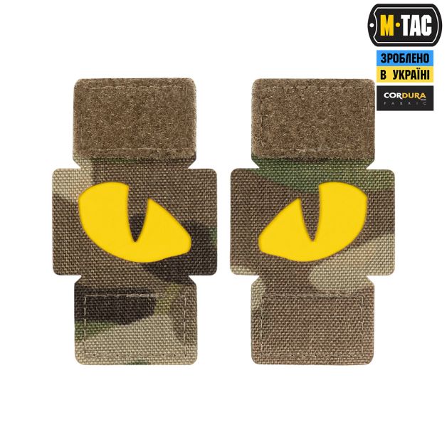 M-Tac нашивка Tiger Eyes Laser Cut (пара) Multicam/Yellow/GID