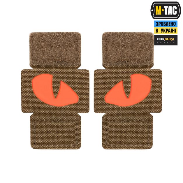 M-Tac нашивка Tiger Eyes Laser Cut (пара) Coyote/Red/GID