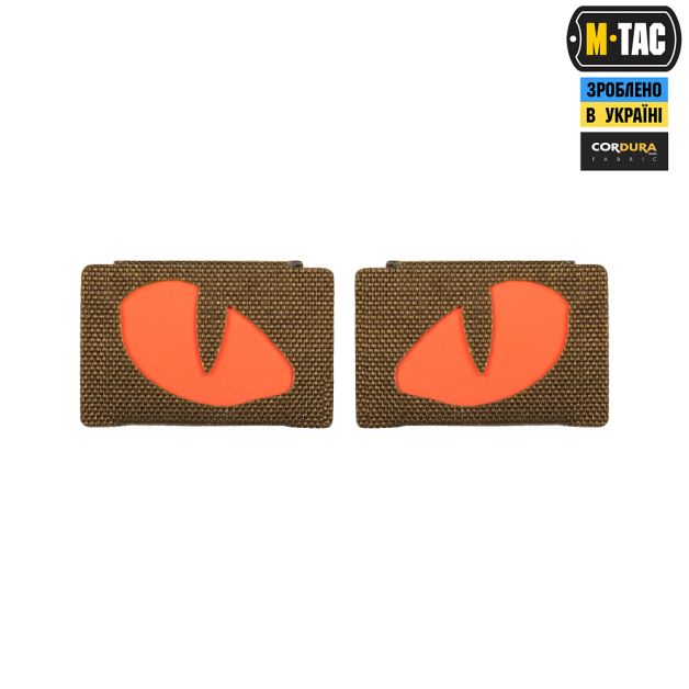 M-Tac нашивка Tiger Eyes Laser Cut (пара) Coyote/Red/GID