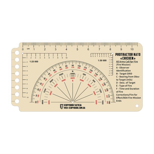 Ecopybook Tactical линейка Protractor NATO "Chicken"