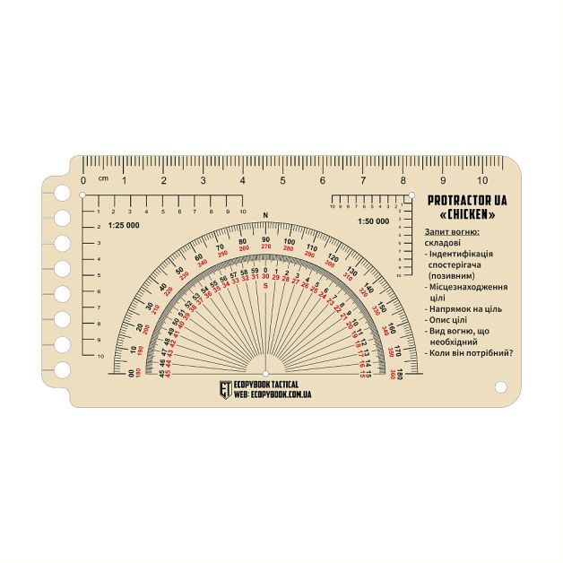 Ecopybook Tactical линейка Protractor UA "Chicken"