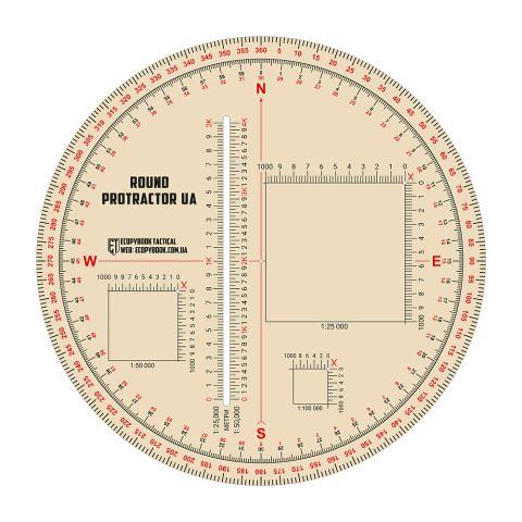 Ecopybook Tactical линейка Protractor UA круглая 130мм