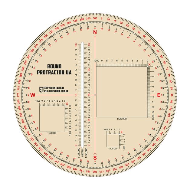Ecopybook Tactical линейка Protractor UA круглая 130мм