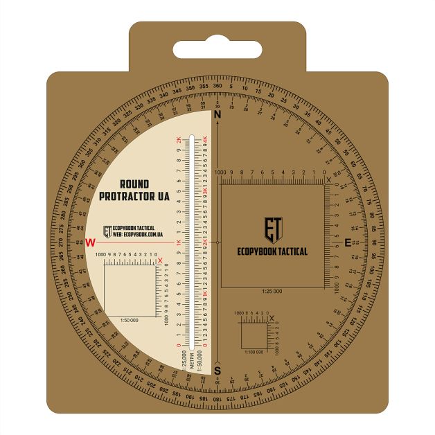 Ecopybook Tactical линейка Protractor UA круглая 130мм